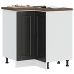 Kitchen Corner Base Cabinet "Porto" Black Engineered Wood