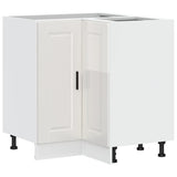 Kitchen Corner Base Cabinet?"Porto" High Gloss White Engineered Wood
