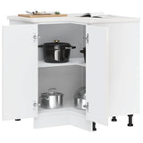 Kitchen Corner Base Cabinet?"Porto" High Gloss White Engineered Wood