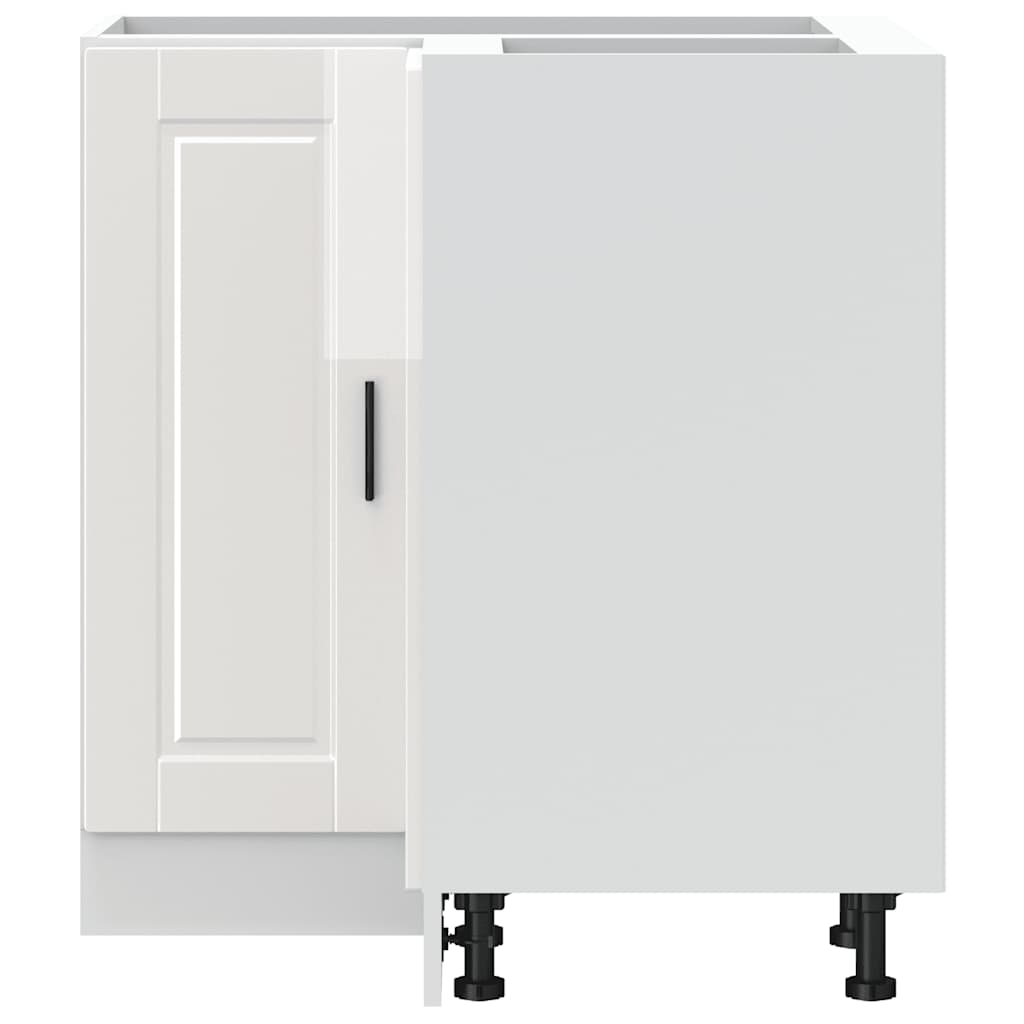 Kitchen Corner Base Cabinet?"Porto" High Gloss White Engineered Wood