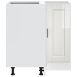 Kitchen Corner Base Cabinet?"Porto" High Gloss White Engineered Wood
