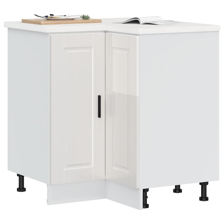 Kitchen Corner Base Cabinet "Porto" High Gloss White