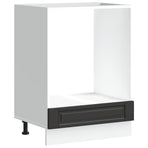 Oven Cabinet "Porto" Black Engineered Wood