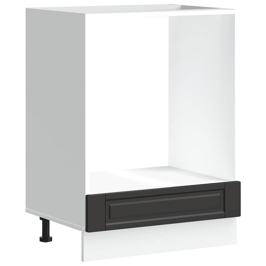 Oven Cabinet "Porto" Black Engineered Wood