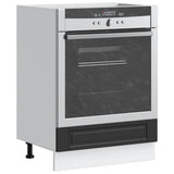 Oven Cabinet "Porto" Black Engineered Wood