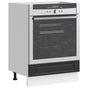 Oven Cabinet "Porto" Black Engineered Wood