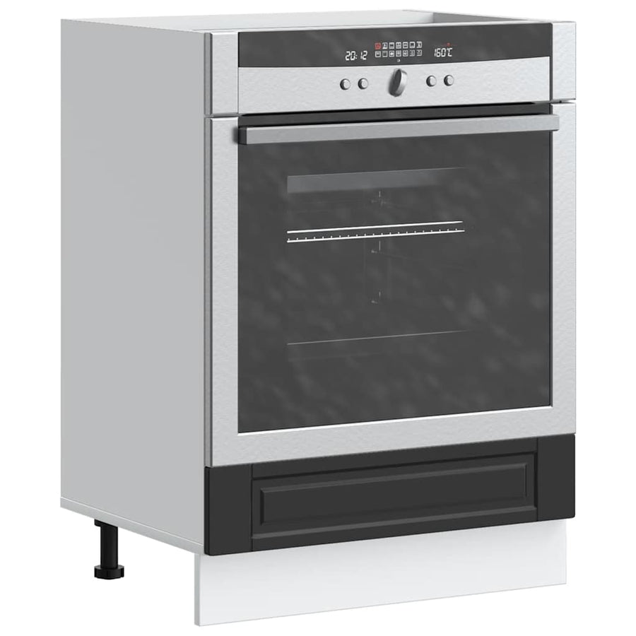 Oven Cabinet "Porto" Black Engineered Wood