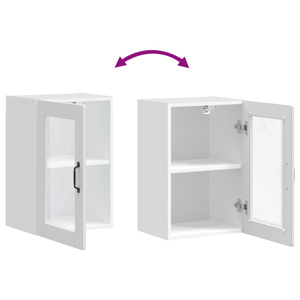 Kitchen Wall Cabinet with Glass Door Porto White