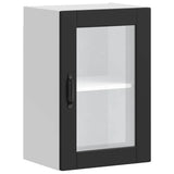 Kitchen Wall Cabinet with Glass Door"Porto" Black