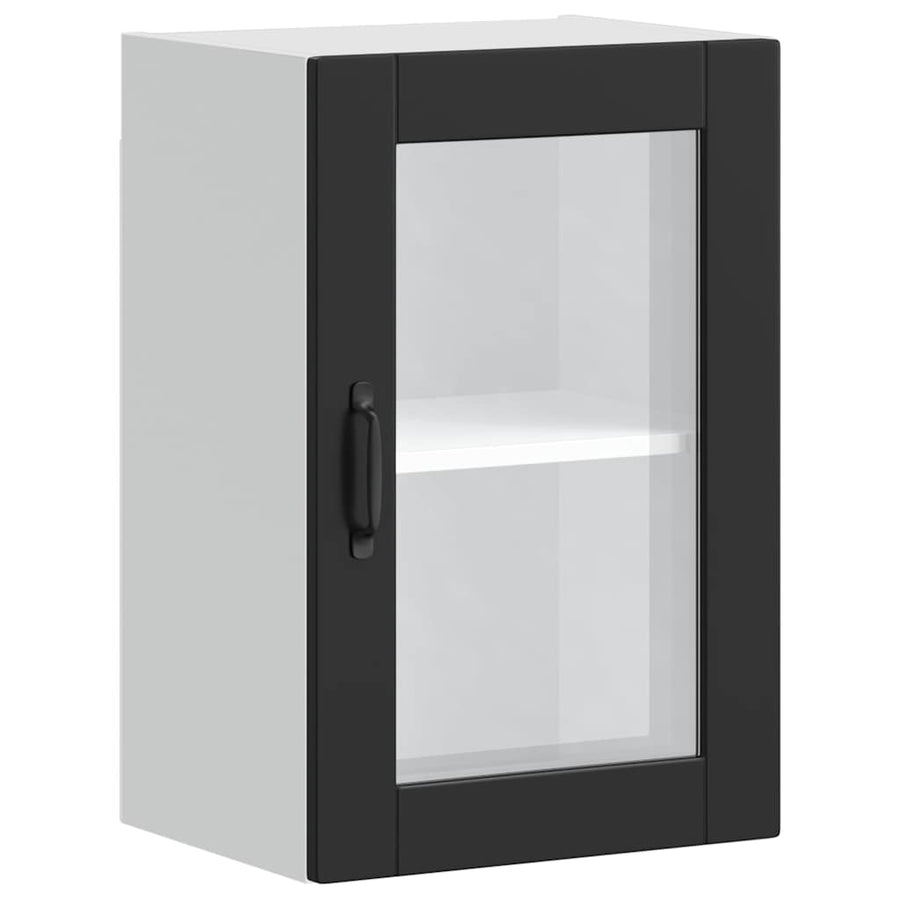 Kitchen Wall Cabinet with Glass Door "Porto" Black