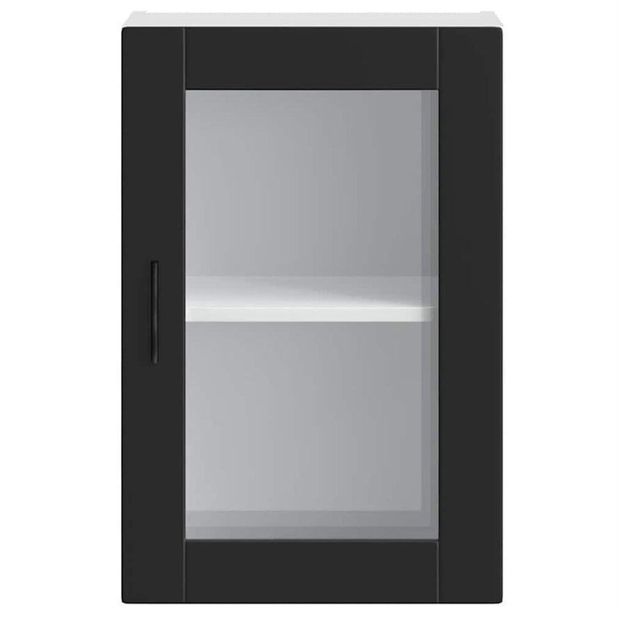 Kitchen Wall Cabinet with Glass Door "Porto" Black