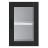 Kitchen Wall Cabinet with Glass Door"Porto" Black