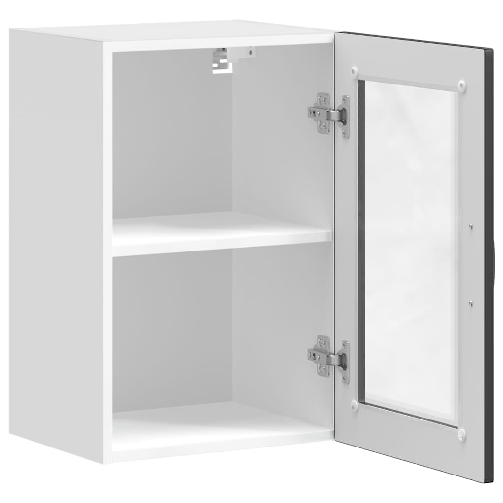Kitchen Wall Cabinet with Glass Door"Porto" Black