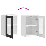 Kitchen Wall Cabinet with Glass Door"Porto" Black