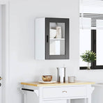 Kitchen Wall Cabinet with Glass Door "Porto" Black