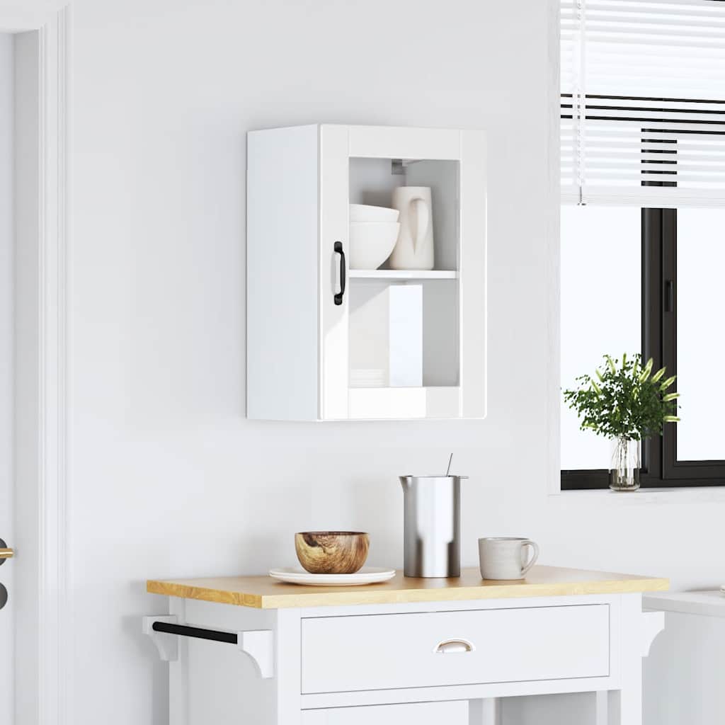 Kitchen Wall Cabinet with Glass Door?"Porto" High Gloss White