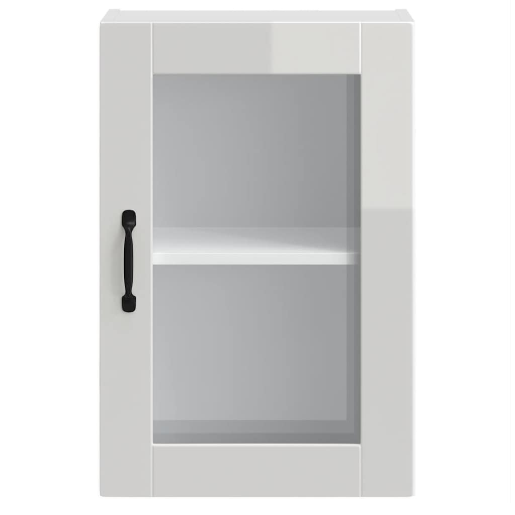 Kitchen Wall Cabinet with Glass Door "Porto" High Gloss White