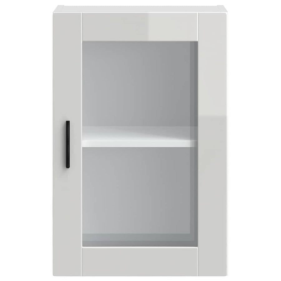 Kitchen Wall Cabinet with Glass Door "Porto" High Gloss White