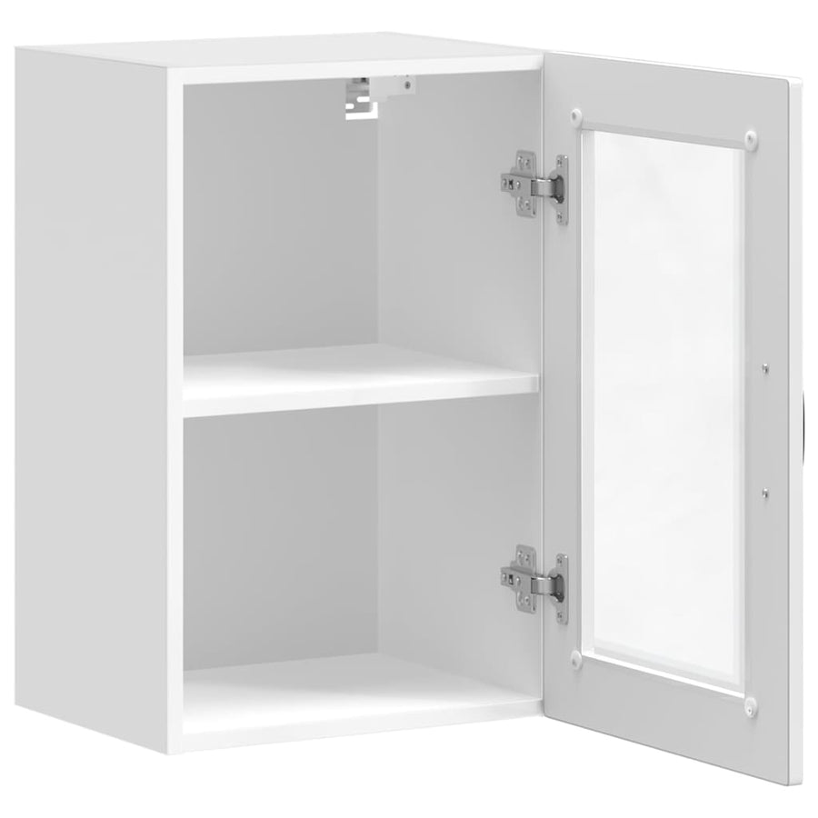 Kitchen Wall Cabinet with Glass Door "Porto" High Gloss White