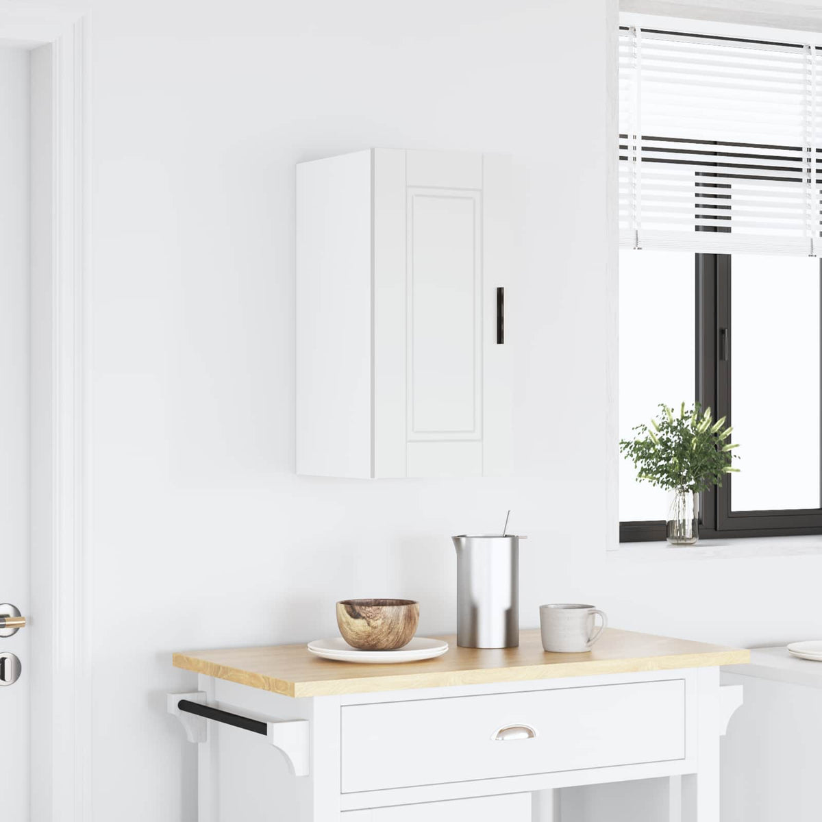 Kitchen Wall Cabinet Porto White Engineered Wood