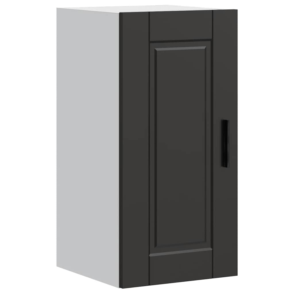 Kitchen Wall Cabinet?"Porto" Black Engineered Wood