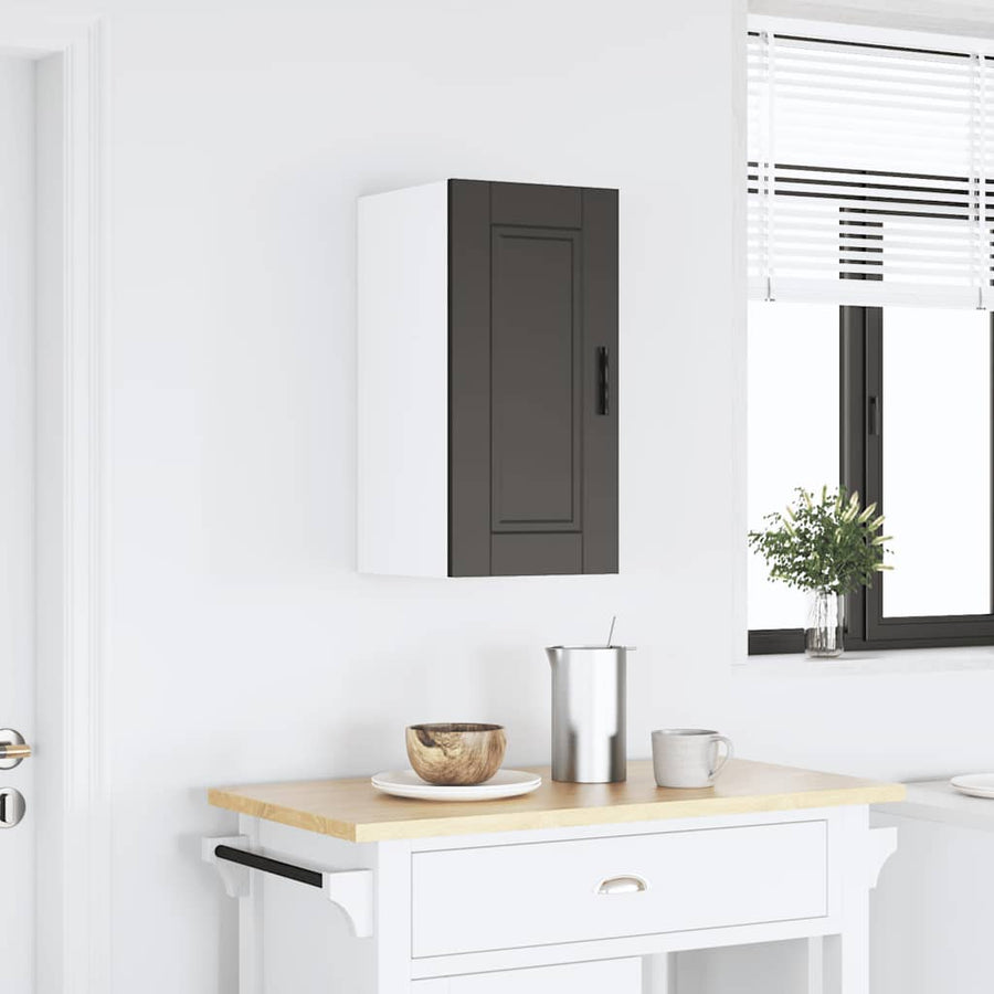Kitchen Wall Cabinet "Porto" Black Engineered Wood