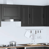 Kitchen Wall Cabinet?"Porto" Black Engineered Wood