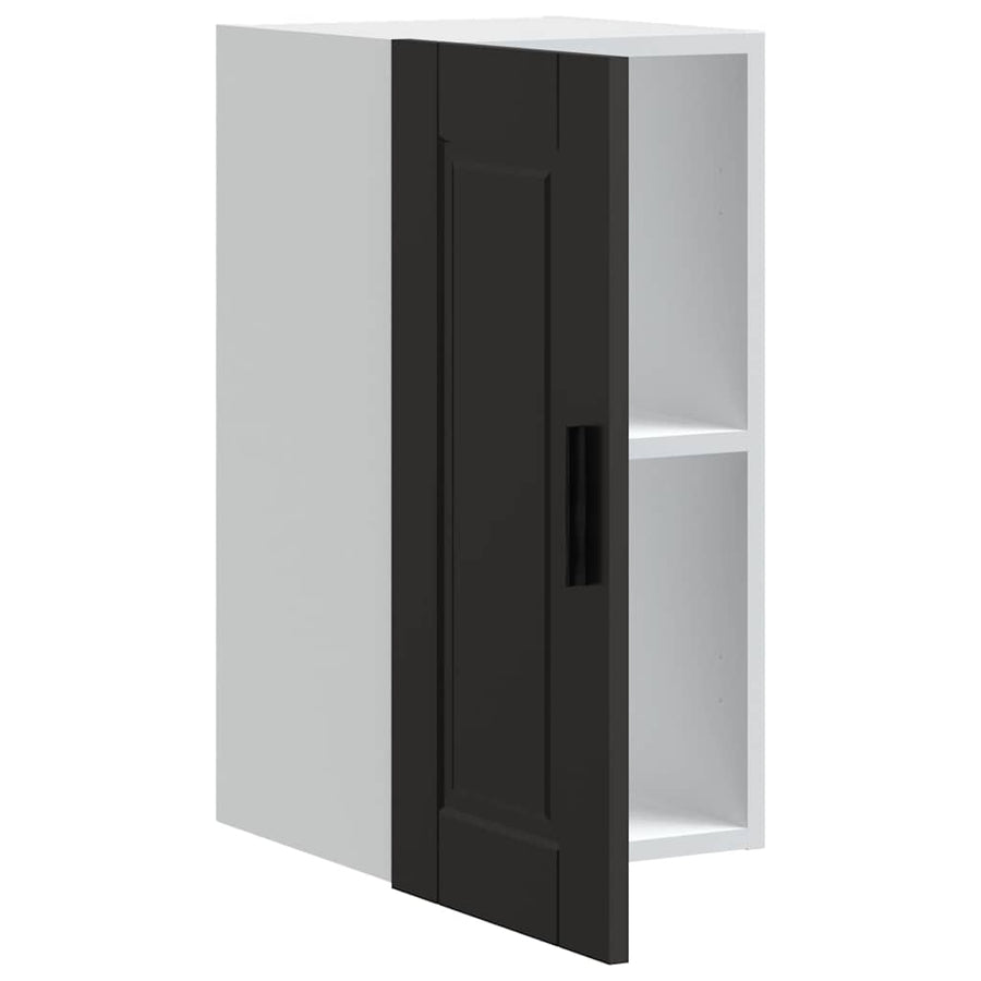 Kitchen Wall Cabinet "Porto" Black Engineered Wood