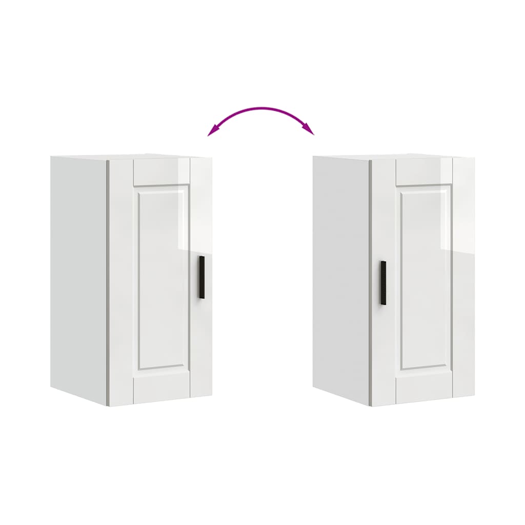 Kitchen Wall Cabinet "Porto" High Gloss White Engineered Wood