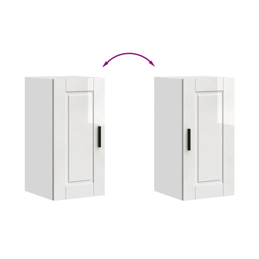 Kitchen Wall Cabinet "Porto" High Gloss White Engineered Wood