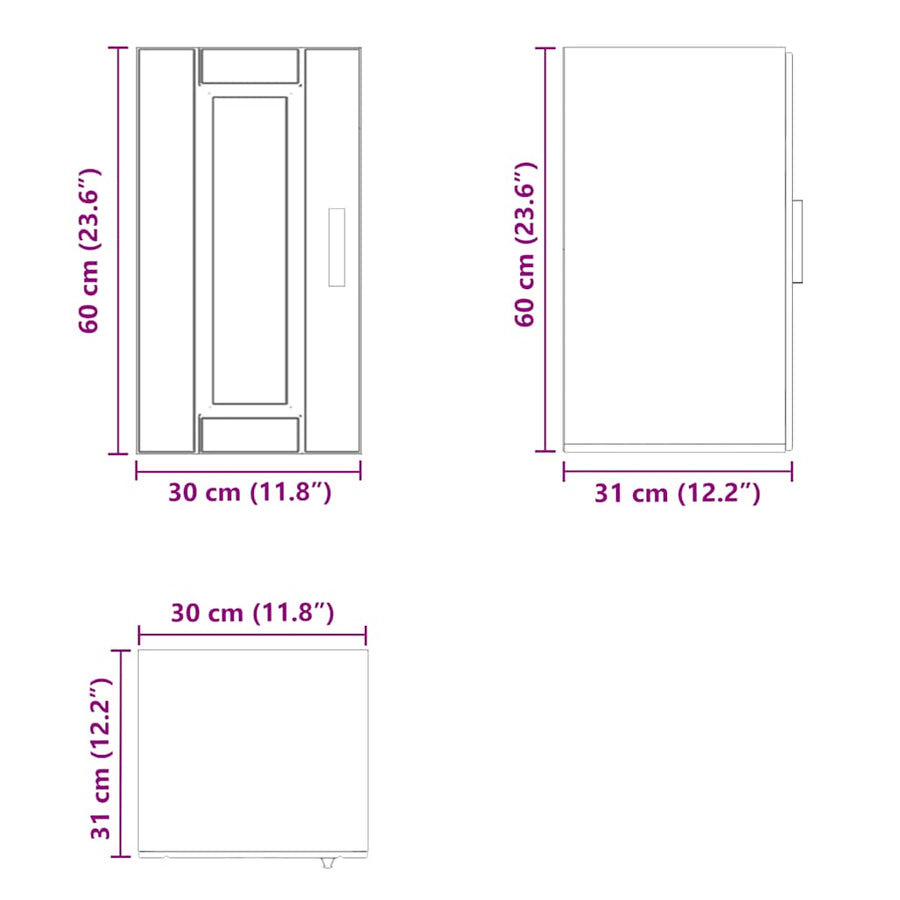 Kitchen Wall Cabinet "Porto" High Gloss White Engineered Wood