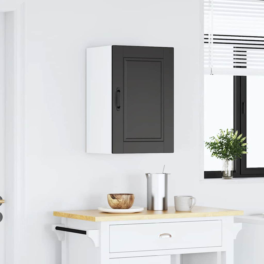 Kitchen Wall Cabinet "Porto" Black Engineered Wood