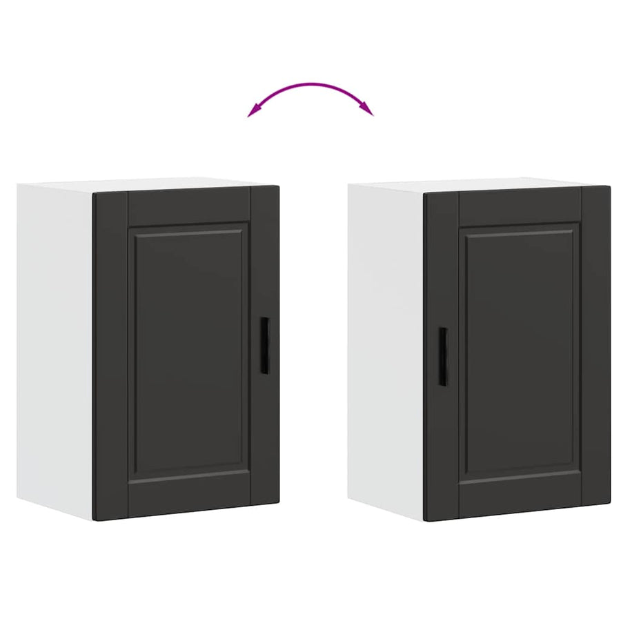 Kitchen Wall Cabinet "Porto" Black Engineered Wood