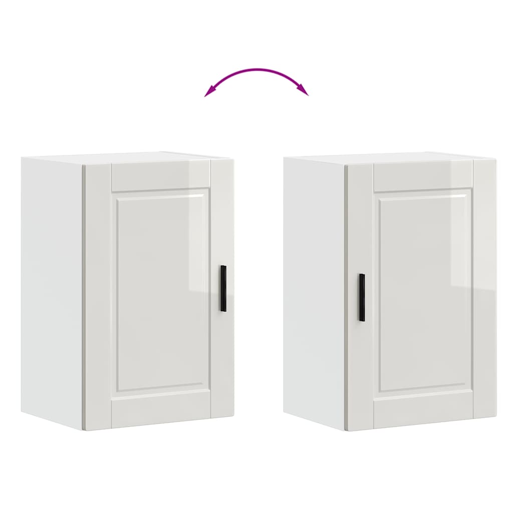 Kitchen Wall Cabinet?"Porto" High Gloss White Engineered Wood