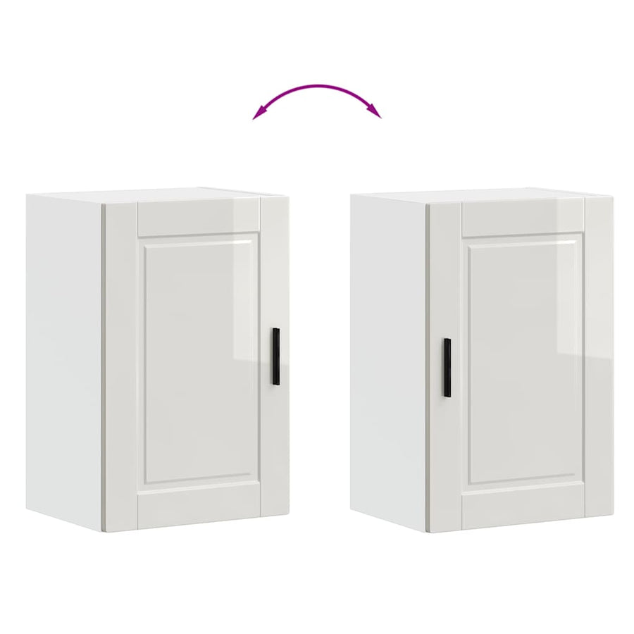 Kitchen Wall Cabinet "Porto" High Gloss White Engineered Wood