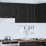 Kitchen Wall Cabinet "Porto" Black Engineered Wood