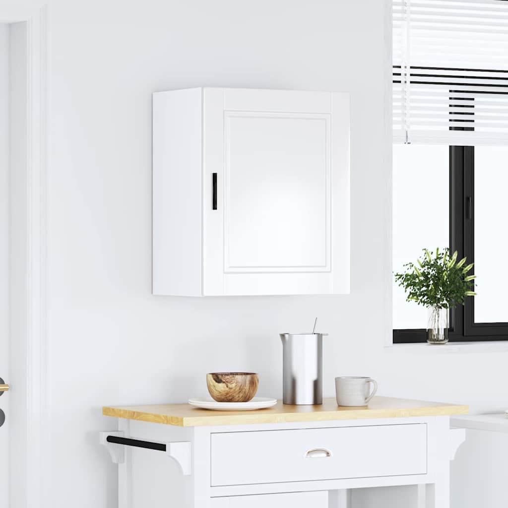 Kitchen Wall Cabinet?"Porto" High Gloss White Engineered Wood