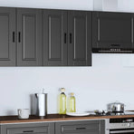 Kitchen Wall Cabinet "Porto" Black Engineered Wood