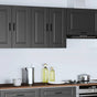 Kitchen Wall Cabinet "Porto" Black Engineered Wood