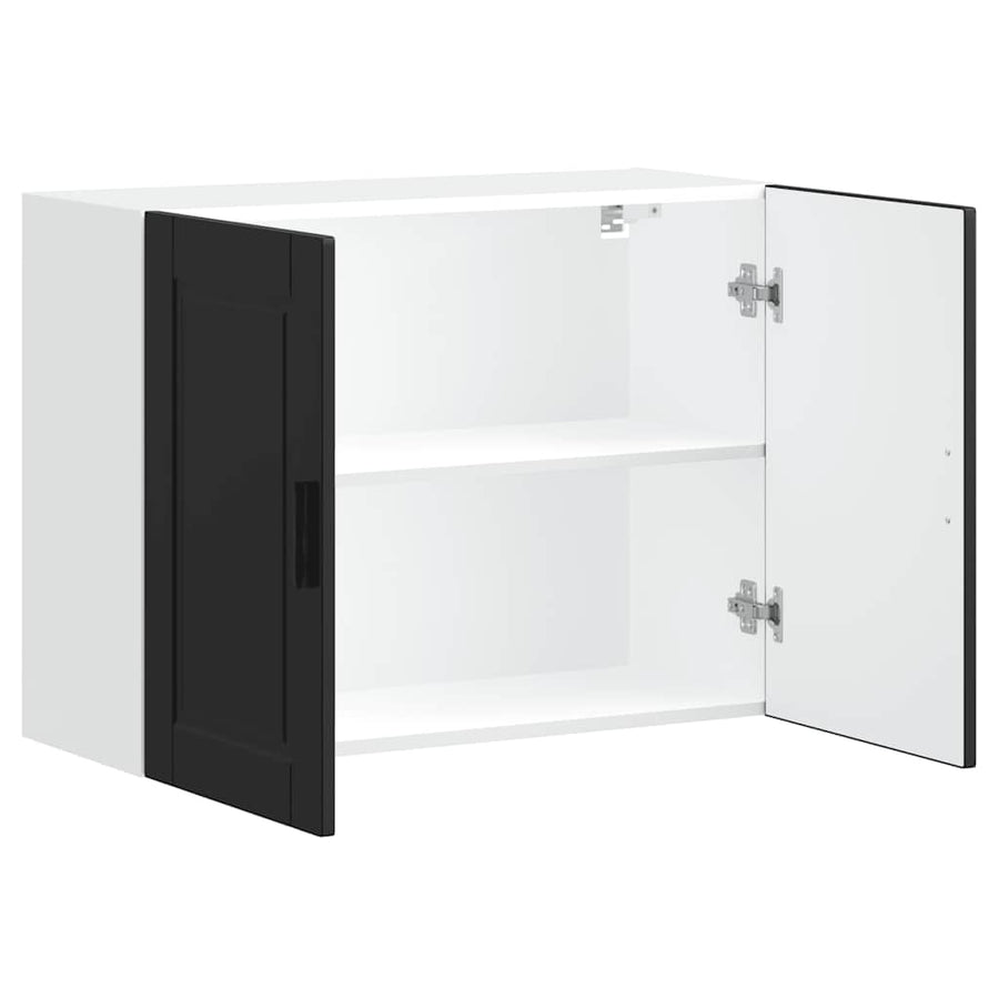 Kitchen Wall Cabinet "Porto" Black Engineered Wood