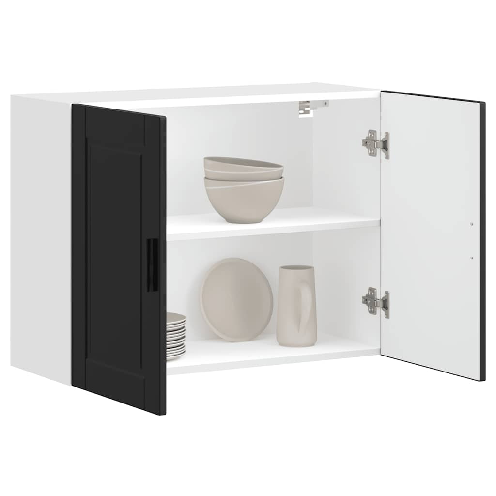 Kitchen Wall Cabinet "Porto" Black Engineered Wood