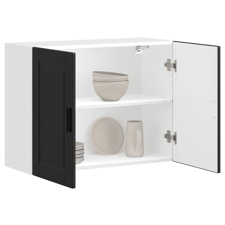 Kitchen Wall Cabinet "Porto" Black Engineered Wood