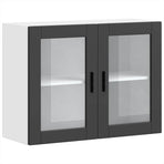 Kitchen Wall Cabinet with Glass Door "Porto" Black