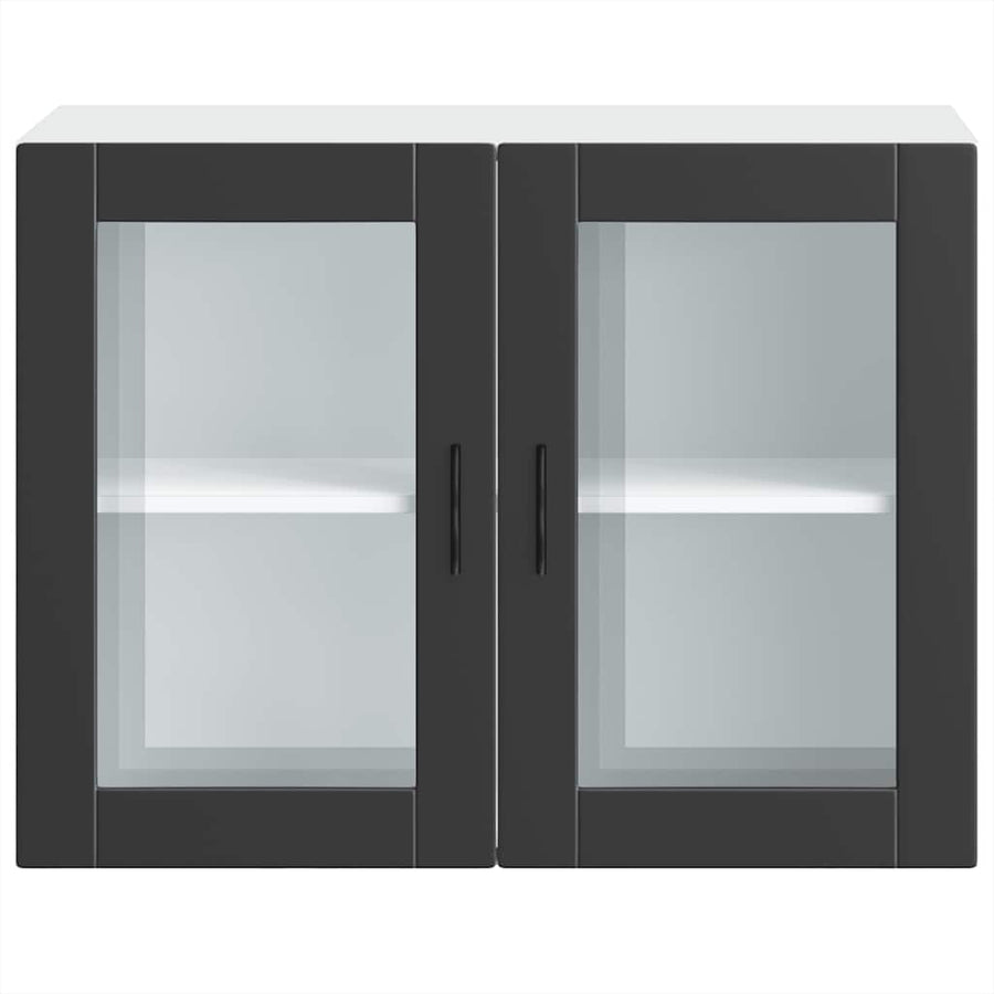 Kitchen Wall Cabinet with Glass Door "Porto" Black
