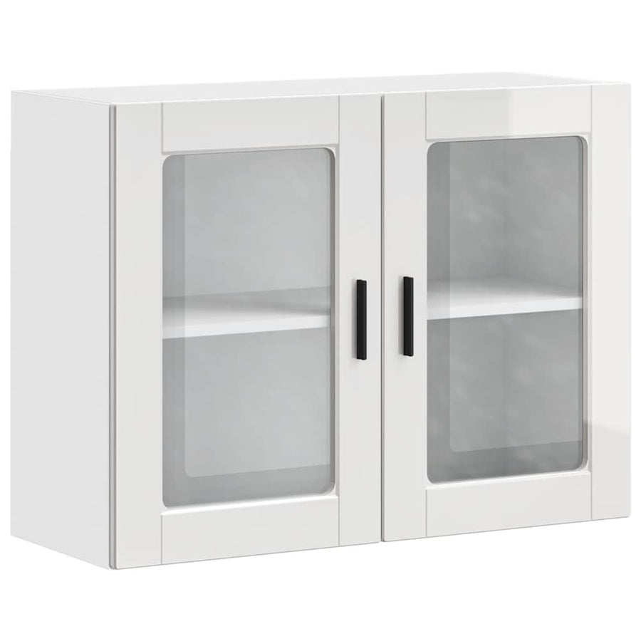 Kitchen Wall Cabinet with Glass Door "Porto" High Gloss White