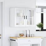 Kitchen Wall Cabinet with Glass Door "Porto" High Gloss White