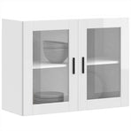 Kitchen Wall Cabinet with Glass Door "Porto" High Gloss White