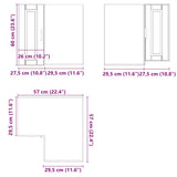 Kitchen Wall Corner Cabinet Porto White Engineered Wood