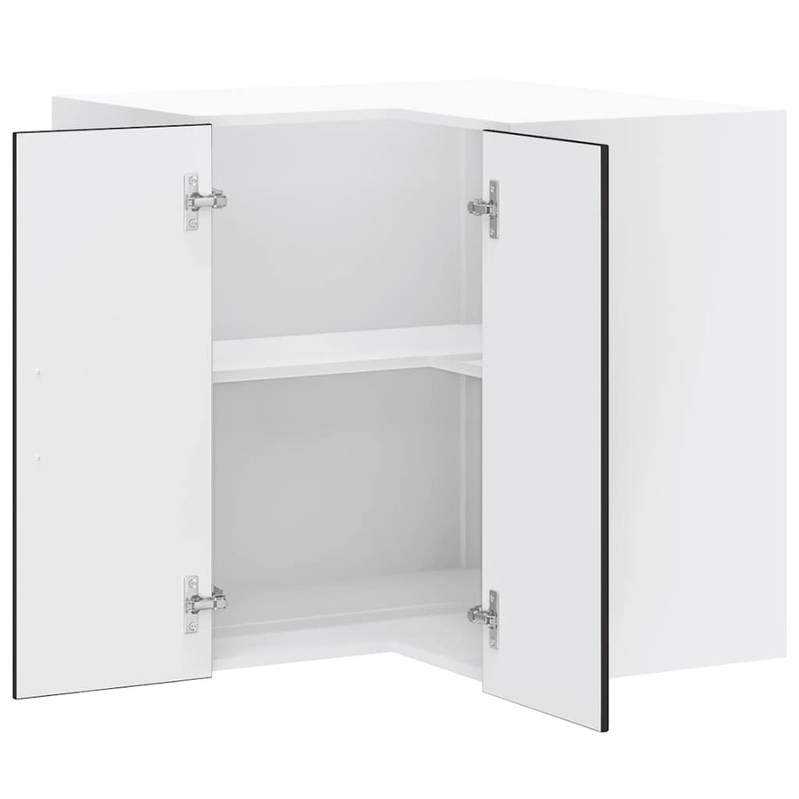 Kitchen Wall Corner Cabinet "Porto" Black Engineered Wood