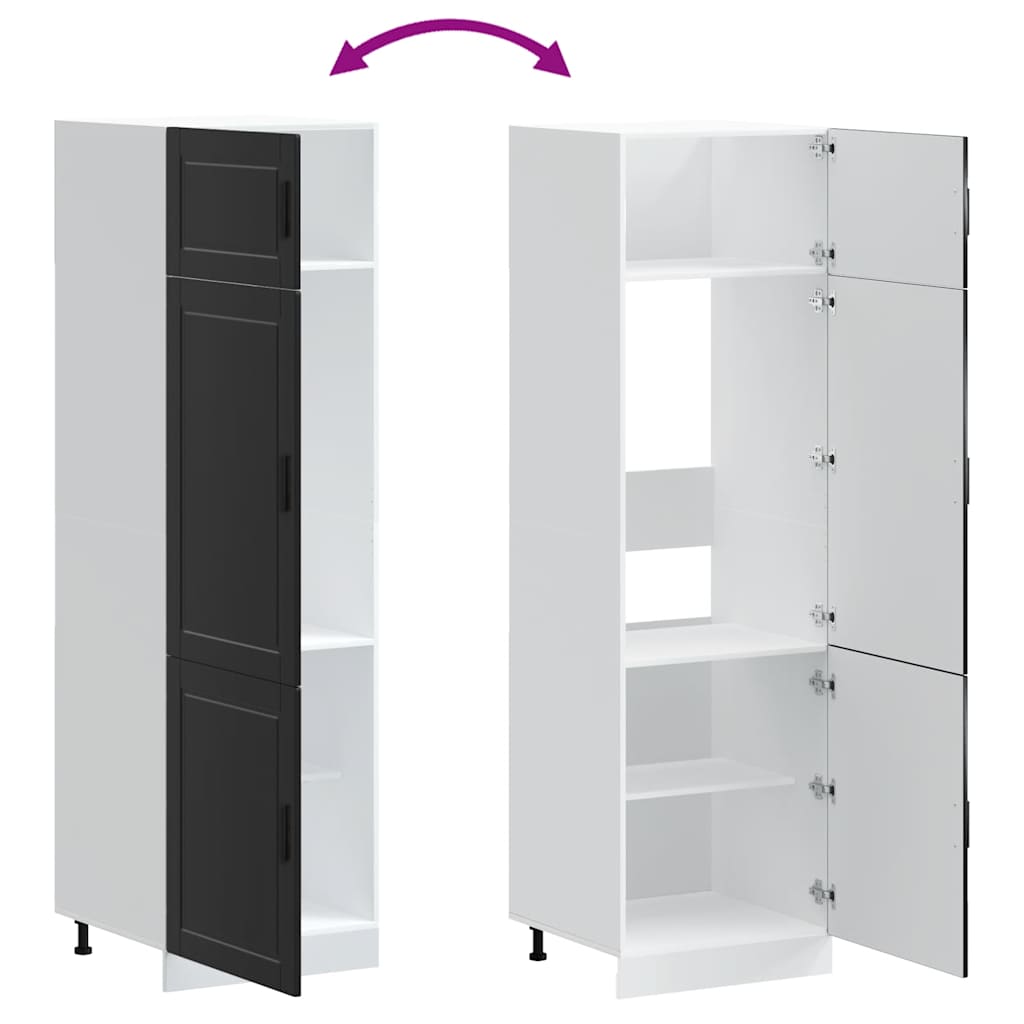 Kitchen Cupboard "Porto" Black Engineered Wood